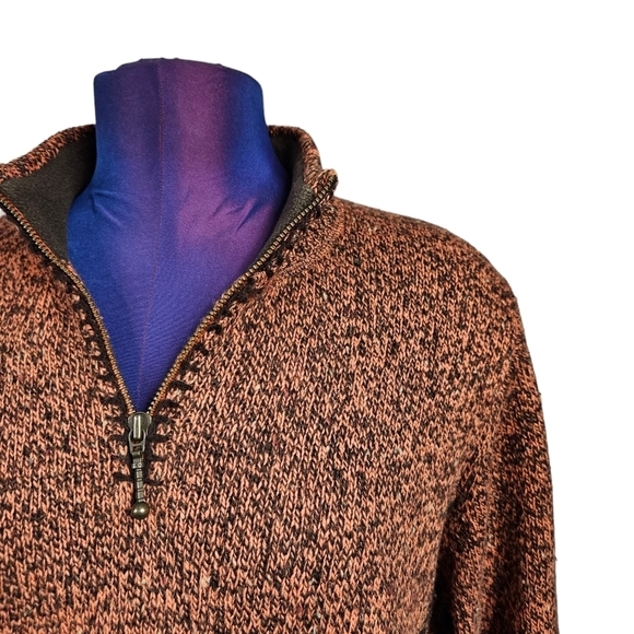 Woolrich Rust & Brown Flecked 1/4 Zip Wool Blend Sweater Size Large Women's - Picture 2 of 10